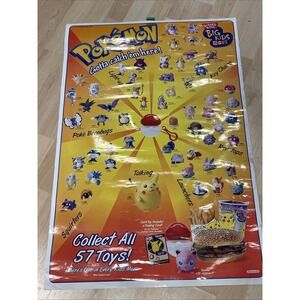 TWO-PACK ORIGINAL 1999 BURGER KING POKEMON POSTERS
